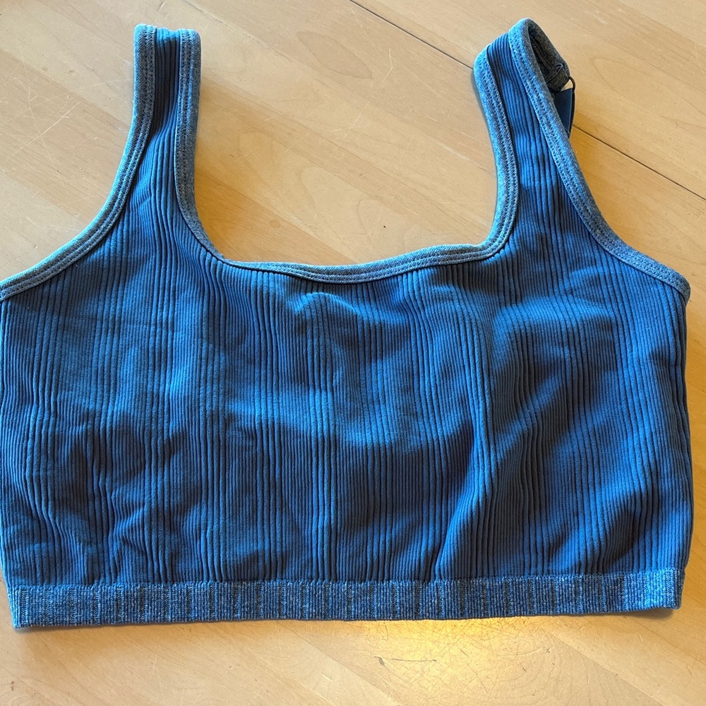 Aerie Blue Ribbed Bra Top Size M